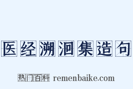 医经溯洄集造句是什么意思的图片